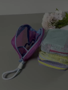 Mini Dopamine Mesh Zipper PouchTravel Lipstick Storage Bag Small Handbag Purse For Women Girls