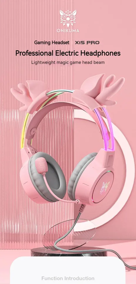 Onikuma X15 Pro RGB Headset Deer Ear Light Double-Head Beam Noise