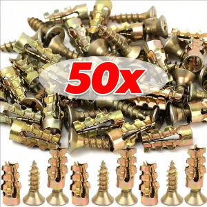 50Pcs Expansion Tube Screws Self Tapping Screw Drilling Plug Wall Anchor Expansion Bolt Fasteners Woodworking Supplies