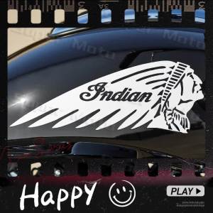 Reflective Motorcycle Accessories Stickers Fuel Tank Left Right Side Indian Feather Head Sculpture Retro Watertight Decals For Harley Davidson Triumph Road Honda GPX Kawasaki ZONSEN CFMOTO