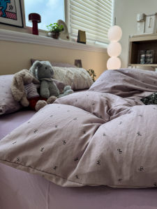 Pure Cotton Bedding Set 3-4 Pieces Student Dormitory Style Quilt Coverlet Bed Sheet Bed Skirt Four Season Universal Comforter Set