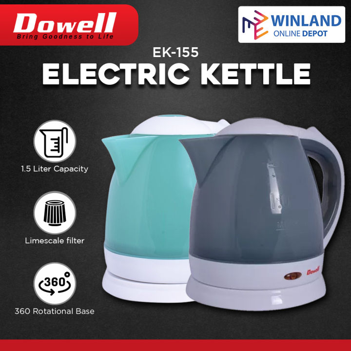 DOWELL by Winland Plastic Electric Kettle Water Heater 1.5L w/ Auto