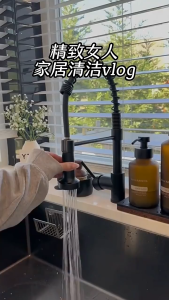 304 Stainless Steel Sink Spring Pull-out Faucet Household Kitchen 360° Rotating Extended Dishwasher Vegetable Basin Tap