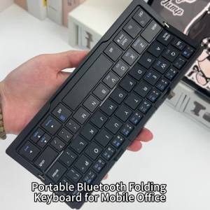 BOW HB199 Bluetooth Folding Keyboard Wireless Lightweight Portable ABS Keyboards with Bracket for Phone Desktop Laptop