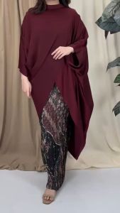JJ COUTURE ZAHARA DRAPE KAFTAN TOP/BATIK SET KOLEKSI RAYA 2025