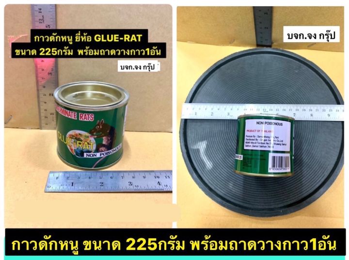 กาวดักหนู ยี่ห้อ GLUE-RAT ขนาด 225กรัม (1/2pound) พร้อมถาดวางกาว1อัน Exterminate Rats