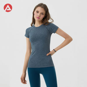 Andar Yoga Clothing Top Short Sleeve Thin Summer Tight Breathable Sweat Absorbing Quick-Drying Fitness Running Sports