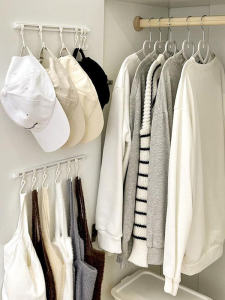 Sliding Track Hook Closet Wall Mounted Long Bar Storage Rack Bathroom Student Dormitory Adhesive Hook Plastic Material