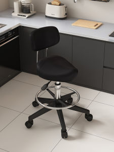 Upgraded Kitchen Saddle Chair Pet Grooming Chair Rice Cooking Chair Anti-Tip Height Adjustable with Wheels European Style OTC Welding