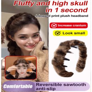 High Top Plush Headband Autumn And Winter Big Wave Non-slip Makeup Headdress Hair Accessories
