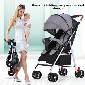 BONINGYU | Xe Đẩy Trẻ Em Nhẹ Có Thể Gập Nhiều Vị Trí Gập Một Nút