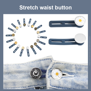 C.three Retractable Nail-free Button Detachable Jeans Extension Button Waist Expansion Button