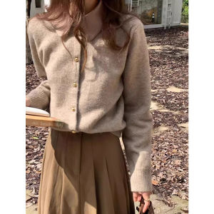 Peter Pan Collar Sweater Undershirt Womens Inner Wear Cardigan Autumn and Winter Classic Style Thickened Fake Two-Pieces Coats Knitting Tops