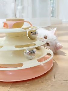 【FREE PET FOOD】 4 Layer Cat Tower Ball Spinning Toy / Cat Tower Tol Ball / Teaser Cat Toy Fun / Main Kucing 4层不倒翁猫转盘