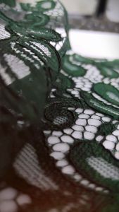KAIN COTTON CORD LACE BAHAN KEBAYA Warna : GREEN / HIJAU Kain meteran Termurah Per 05meter lebar 150cm | CODE 28321
