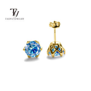 Hot Sale 925 Sterling Silver Ear Clips 0.5/1CT*2 D Color Moissanite Elegant Ear Clips Womens Fine Jewelry For Valentines Day