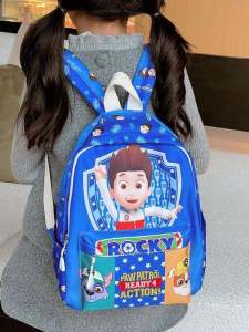 กระเป๋าเป้สะพายหลังผ้าไนลอนลายการ์ตูนสำหรับเด็กชายและเด็กหญิง กระเป๋าเป้สะพายหลังแบบมีซิปปิด กระเป๋าใส่ของเล่นสำหรับเด็ก
