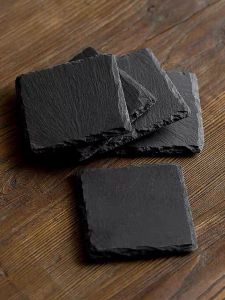 Eco-Friendly Rock Stone Coaster Square Ceramic Mats Bar Coffee Shop Restaurant Anti-Slip Drinkware Protective Mats Pads