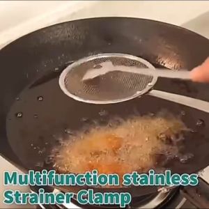 Stainless Steel Oil-Frying Strainer Come With Clamp Kitchen Tools Kitchen Oil Filtering Clip Penapis Penggorengan Minyak