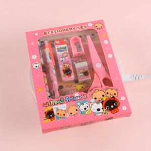 ชุดดินสอ ลายสัตว์สุดน่ารัก ดินสอ กบเหลา ยางลบ กรรไกร อุปกรณ์การเรียน พร้อมส่งในไทย!!