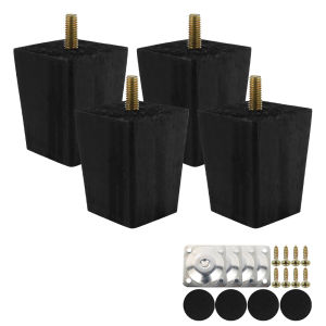 4Pcs Square Furniture Legs 6/10/15cm Solid Wood Furniture Feets Bed Sofa Table Legs Chair Replacement Feet For Couch Cabinet