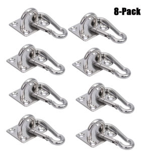 8-Pack Heavy Duty 304 Stainless Steel Hanging Hooks Wall/Ceiling Mount Rust-Resistant Shade Sail Hammock Stand & Yoga Rope Hang