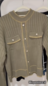 Sweater Rajut Wanita Premium O-Neck Motif Polos