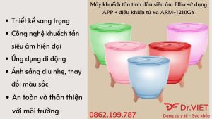 Máy khuếch tán tinh dầu siêu âm Ellia sử dụng APP + điều khiển từ xa ARM-1210GY