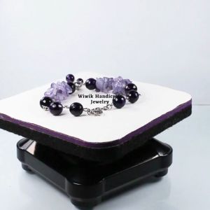 Gelang Tangan Wanita / Gelang Batu Cewek Stainless Tahan Karat Batu Ungu Terbaru Kado Hadiah Terbaru