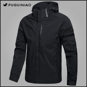 FUGUINIAO Mens Bomber Jacket Plus Size Coats Male Water Proof Hooded Windbreak Outwear Camping Sweatshirts Hiking Jackets