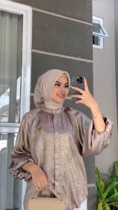 Kemeja Wanita Lengan Panjang Terbaru 2023: BORA BLOUSE Bahan Santorini Silk Premium