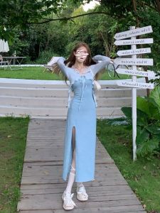 French Style Halter Neck Pure Desire Strap Dress Women Slimming Elegant Sweet And Spicy Long Skirt Cardigan Set Summer