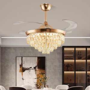Gogeous 42 Inch Crystal Ceiling Fan with Light: A Modern Design Chandelier Fan