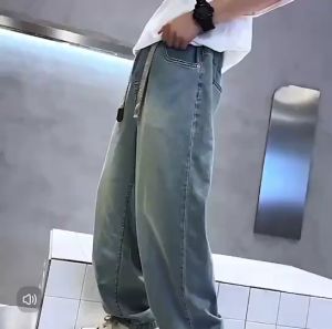 กางเกงยีนส์ขายาว เอวยืด สียีนส์ฟอกสวย ทรงเท่ๆ ใส่สบายได้หลายโอกาส กำลังอินเทรนด์ ไม่มีเอ้าท์