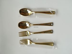 Thìa Nhựa Mạ Bạc Một Lần Mini Thìa Đựng Đồ Ăn Nhẹ Hình Chữ V Vàng Bao Bì Riêng Biệt Dùng Trong Tiệc Sinh Nhật