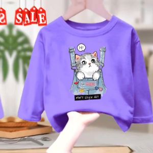 Baju Kaos anak Cewek Cowok usia 1-12 tahun CAT BE HAPPY Sablon Digital Babyterry