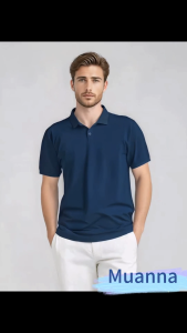 POLO shirt mens casual tops lapel solid color mens clothing white T-shirt polo shirt large size