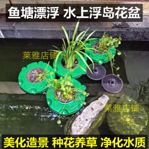 Chậu Hoa Nổi Trồng Thủy Sinh Hình Vuông Tròn Đĩa Nổi Mặt Nước Hồ Cá Nhân Tạo Sinh Thái