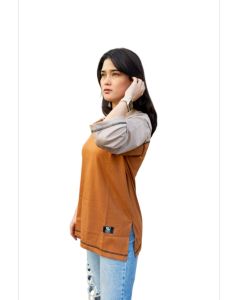 NAMINA - T-Shirt Oversize Lengan 3/4 Kombinasi Model Jait Outside / Jahitan Luar