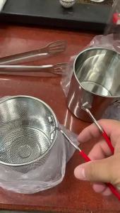 Frying Pan Set Japanese Deep Oil-saving Fryer 304 Stainless Steel High Temperature Kitchen Tempura Chicken Basket Cooking Tools