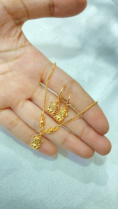 Set Perhiasan Anak Lucu Kalung & Anting Teddy Bear Lapis Emas Yaxiya Jewelry