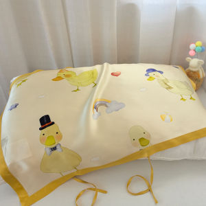 Hua Yan 100% Mulberry Silk Pillowcase 22 Momme Thickened Printed Silk Linen Single Person Pillowcase Bedding Accessories