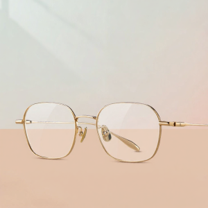 HELEN KELLER | Titanium Alloy Rounded Square Mens Glasses Blue Light Blocking