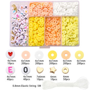 Handmade Color Polymer Clay Alphabet Beads Accessories DIY Sewing Materials Home Fabric Crafts Bead Decorations
