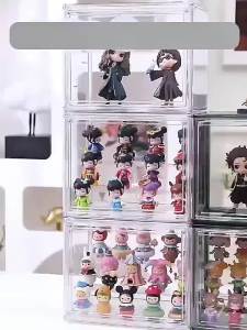 Clear Display Box for Fingures Clear Acrylic Foldable Toy Display Case for Figurines and Blind Box Dolls Action Figure Organizer