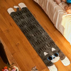 VIKAMA Cartoon Cat Rug Soft Cosy And Warm Machine Washable Entrance Hall Doormat Bedside Rug For Bedrooms Home Décor