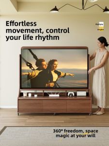 SAMEDREAM | Real Wood Mobile Living Room TV Stand for Small Spaces