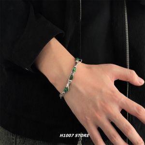 Chinese Style New Chinese Style Double-Layer Mens Bracelet Girls Titanium Steel No Fading Natural Stone Hip Hop Niche Design Bracelet