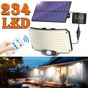 1Pack Solar Lights Outdoor 234LED Super Bright Waterproof Motion Sensor 3 Mode Split Flood Wall Lamps Security for Garden Garage
