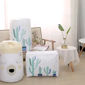 Túi Vải Peva Đựng Chăn Màn Đựng Quần Áo Túi Tròn Vải Chống Thấm Nước Có Dây Rút Tiện Lợi